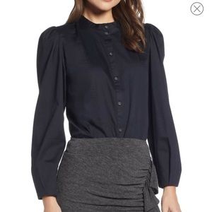 Something Navy sold out black puff sleeve blouse